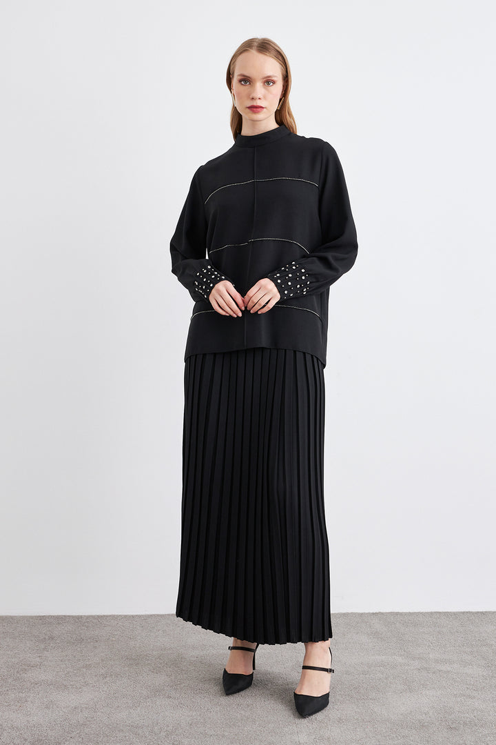 ZRF Women Arin Pile Fabric Two-Piece Set - Black - Biloxi