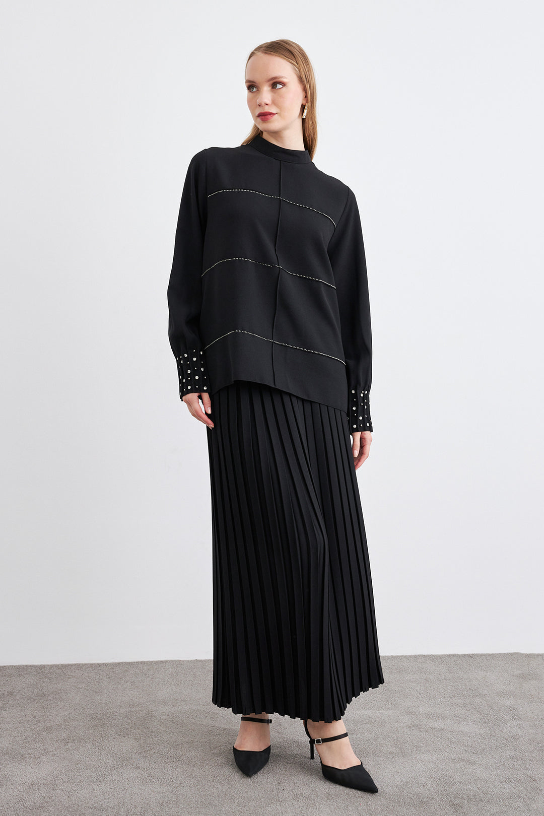 ZRF Women Arin Pile Fabric Two-Piece Set - Black - Biloxi