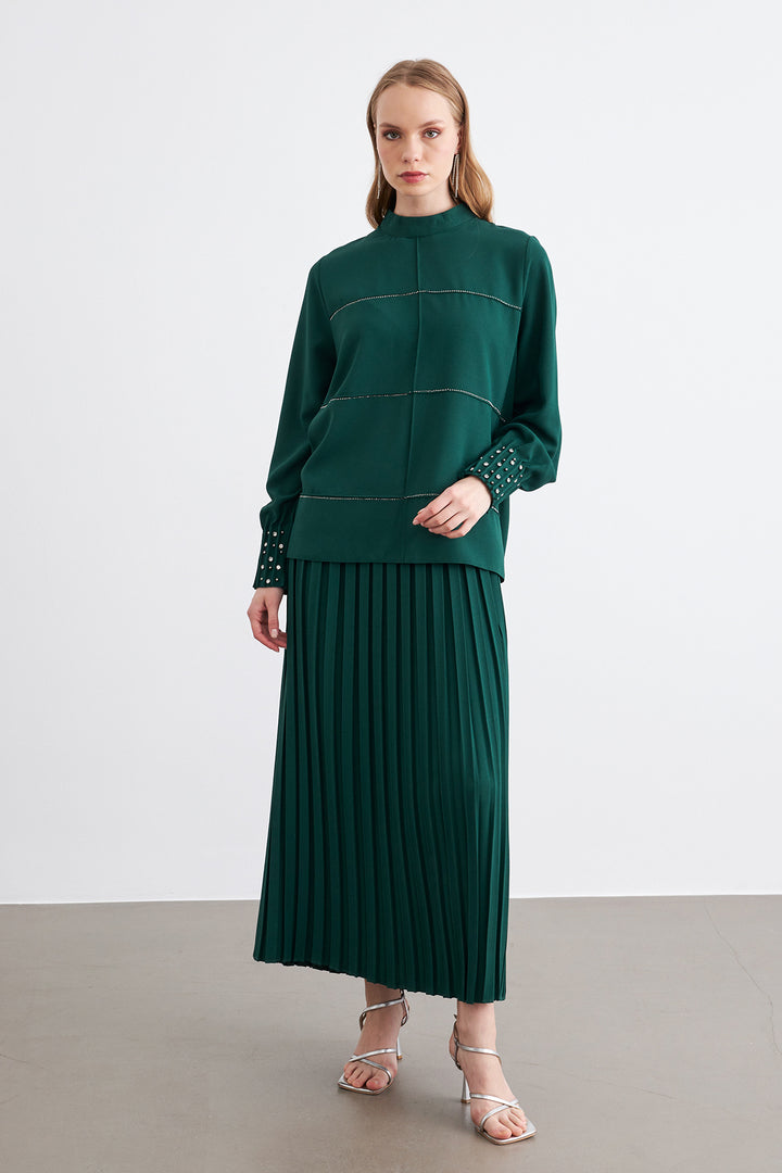 ZRF Women Arin Velvet Two-Piece Set - Emerald - Sugar Land