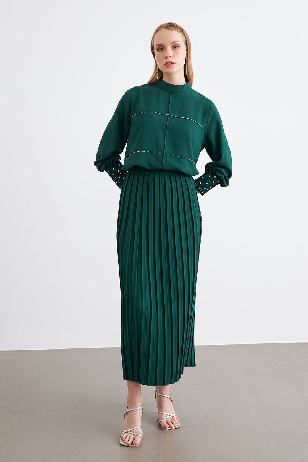 ZRF Women Arin Velvet Two-Piece Set - Emerald - Sugar Land