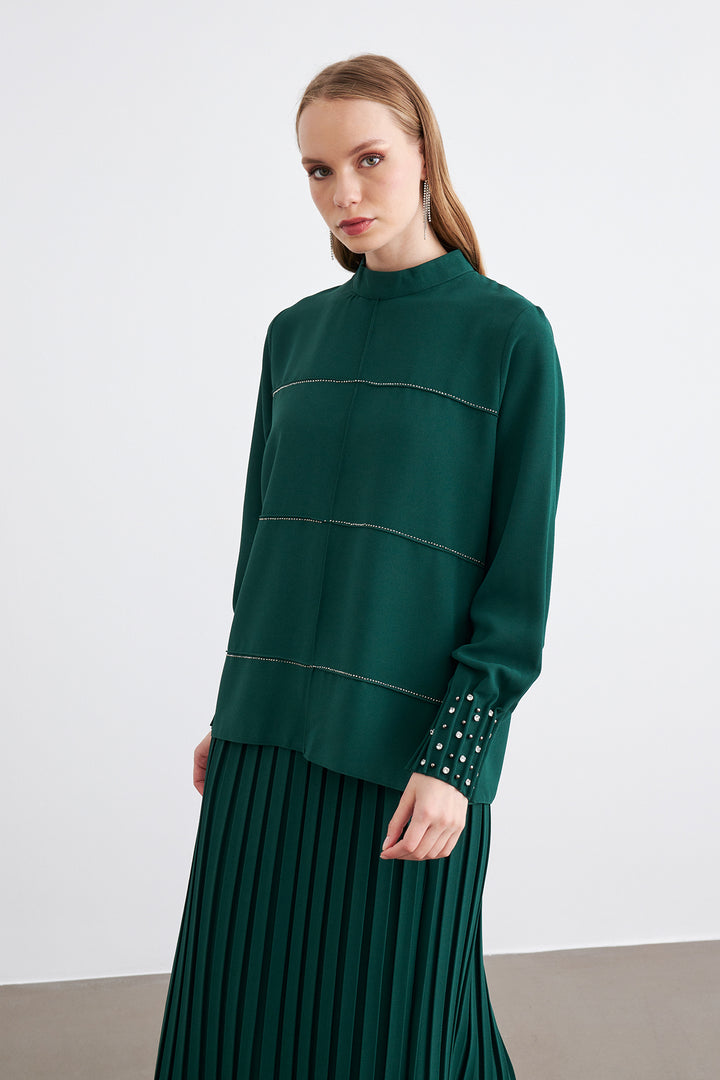 ZRF Women Arin Velvet Two-Piece Set - Emerald - Sugar Land