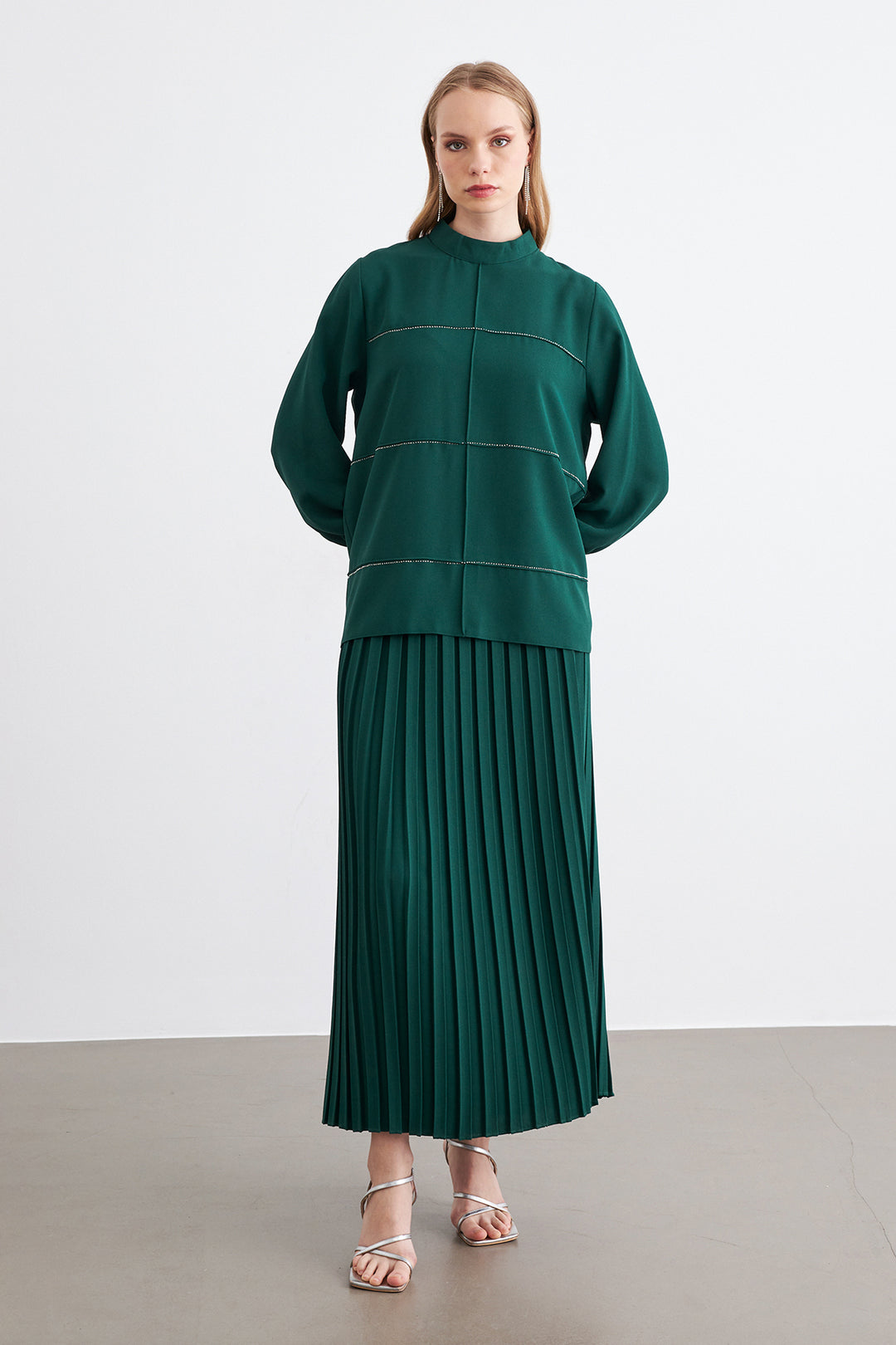 ZRF Women Arin Velvet Two-Piece Set - Emerald - Sugar Land