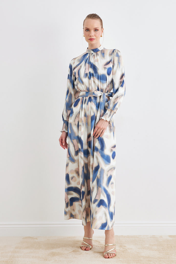 ZRF Women Patterned Satin Dress - Indigo - Collado-Villalba