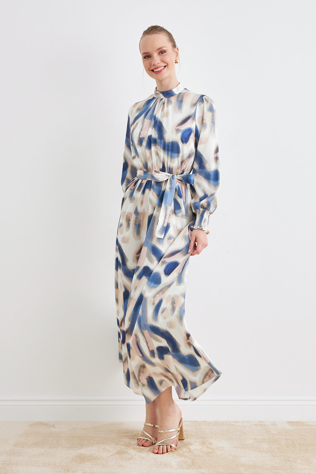 ZRF Women Patterned Satin Dress - Indigo - Collado-Villalba