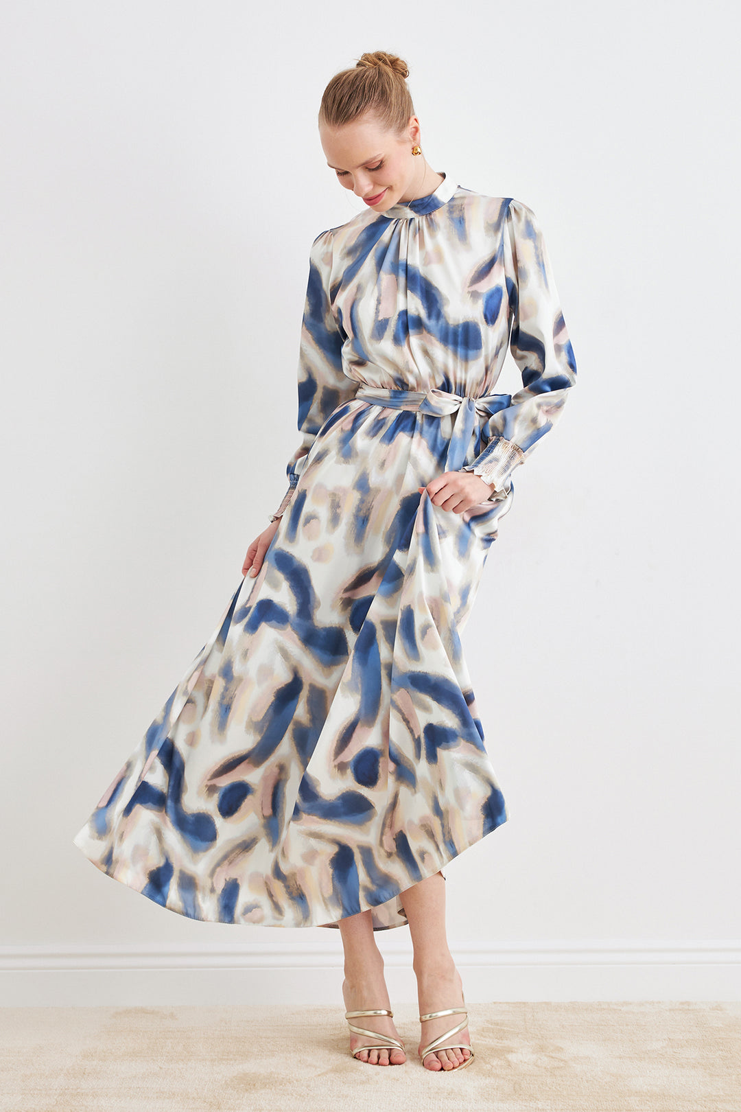 ZRF Women Patterned Satin Dress - Indigo - Collado-Villalba