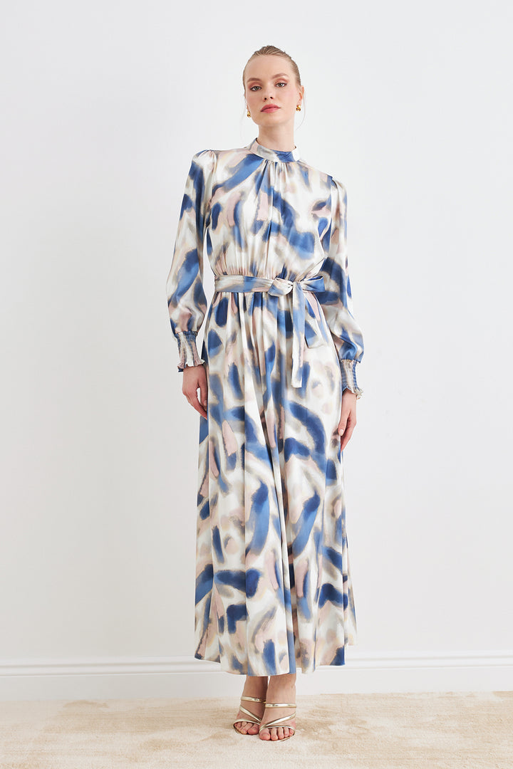 ZRF Women Patterned Satin Dress - Indigo - Collado-Villalba