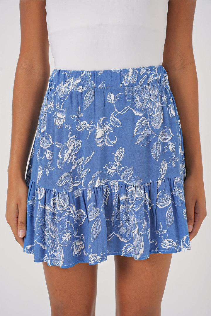 BGD Women Knitted Mini Skirt - Indigo - Buffalo Grove