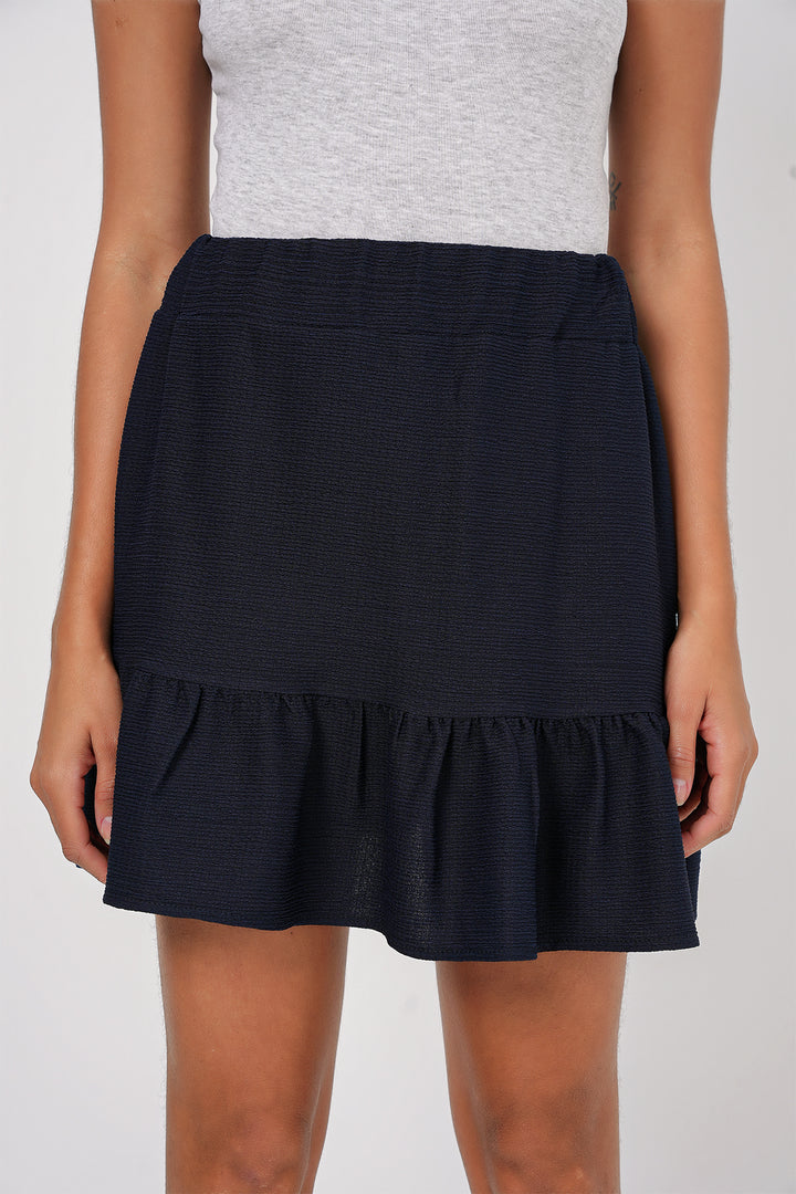 BGD Women Knitted Mini Skirt - Navy Blue - Leighton Buzzard