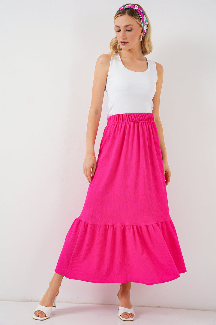 BGD Women Long Knitted Skirt - A.Fuchsia - Goodyear