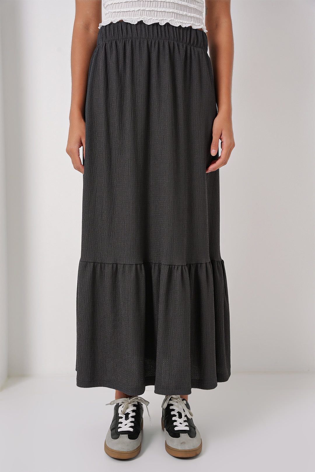 BGD Women Long Knit Skirt - Anthracite - Stockton-on-Tees
