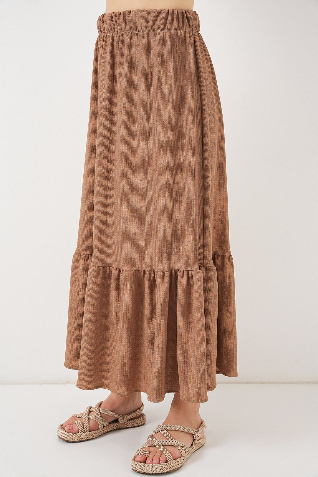 BGD Women Long Knit Skirt - Camel - Chalándri