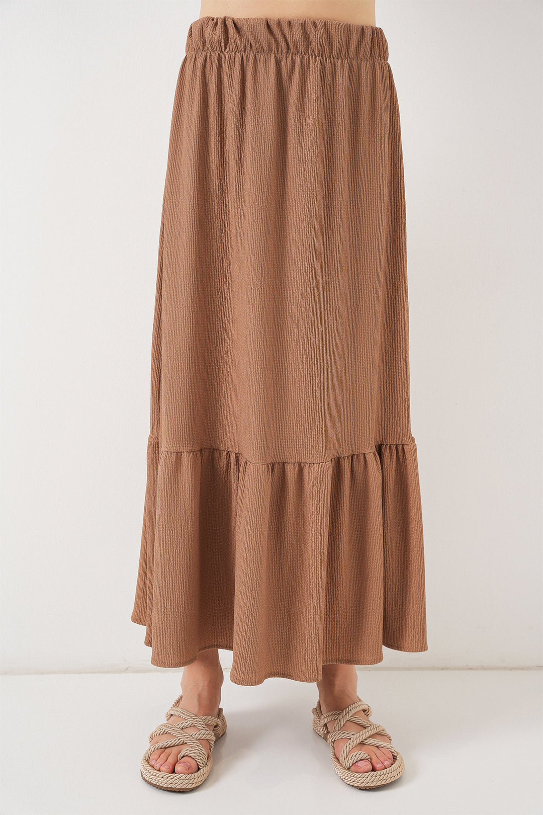 BGD Women Long Knit Skirt - Camel - Chalándri