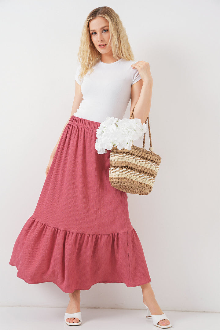 BGD Women Long Knitted Skirt - Rose Pink - New Berlin