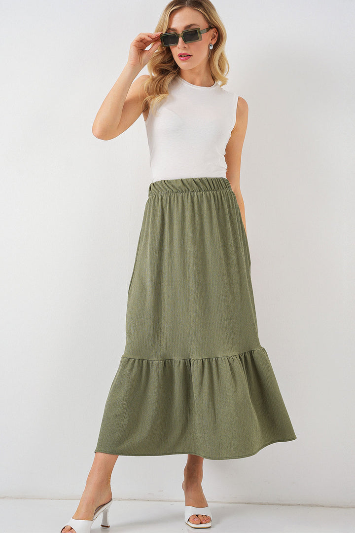 BGD Women Long Knitted Skirt - Khaki - St. Cloud