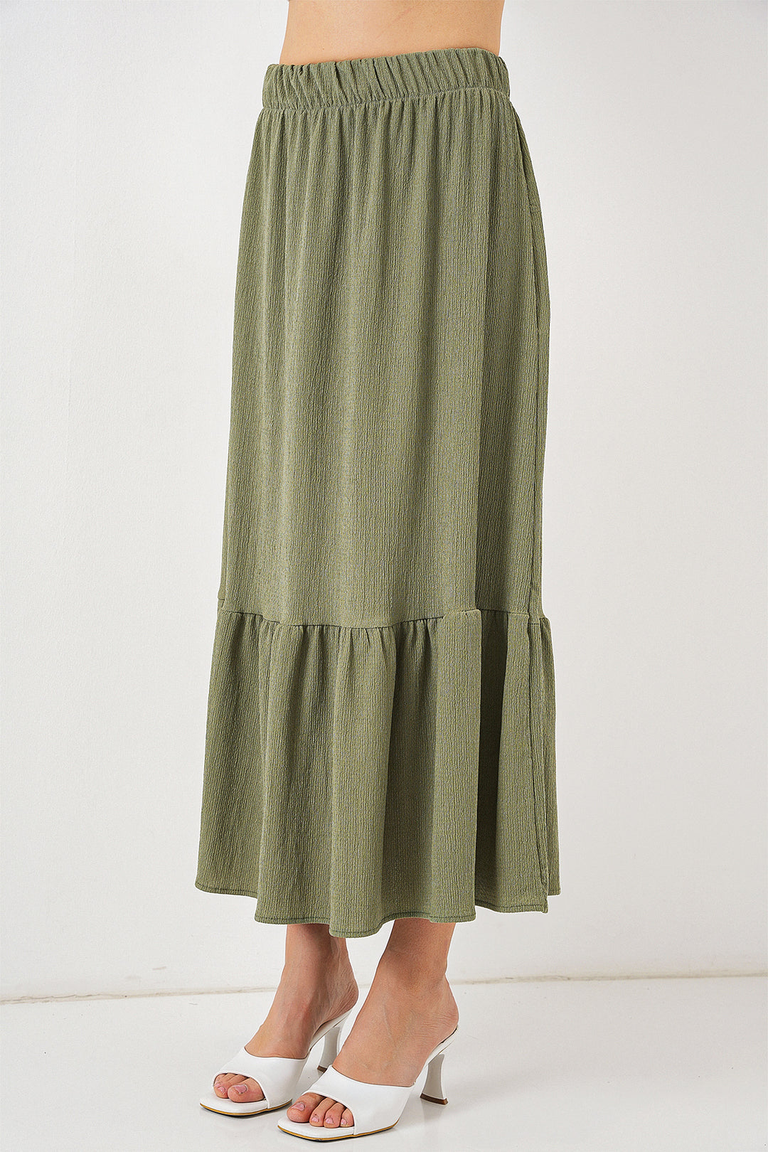 BGD Women Long Knitted Skirt - Khaki - St. Cloud