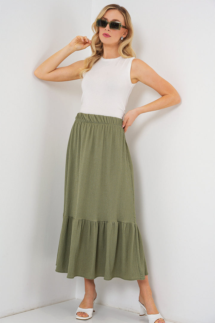 BGD Women Long Knitted Skirt - Khaki - St. Cloud
