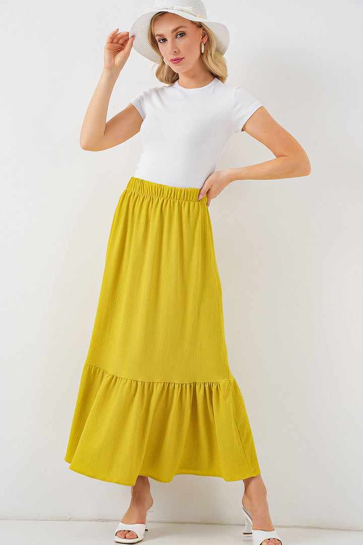 BGD Women Long Knit Skirt - Mustard - Marion