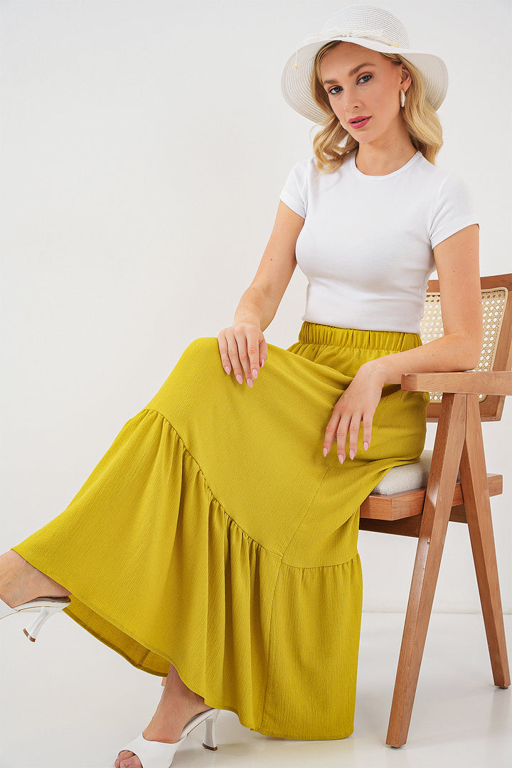 BGD Women Long Knit Skirt - Mustard - Marion