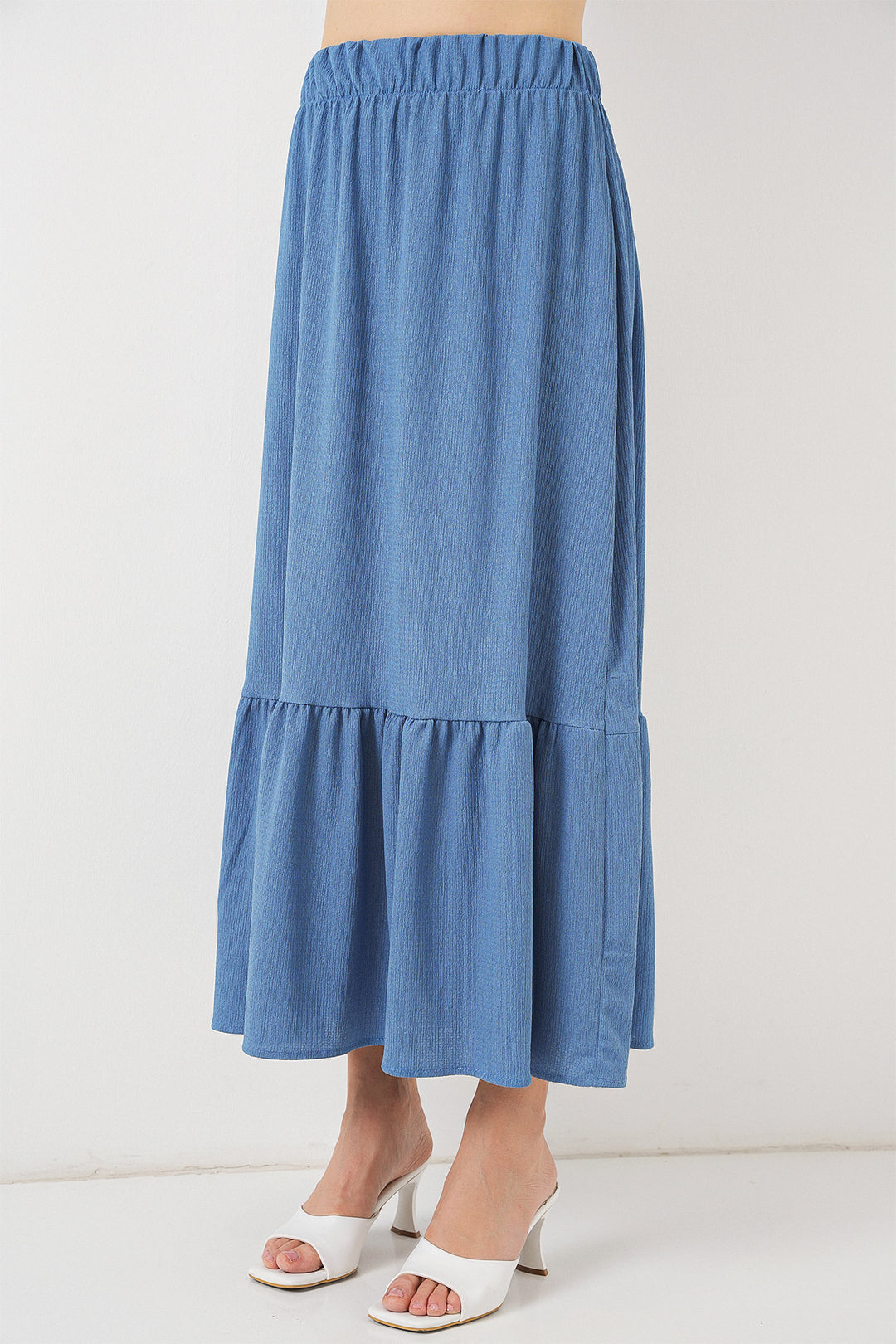 BGD Women Long Knit Skirt - Indigo - Würselen