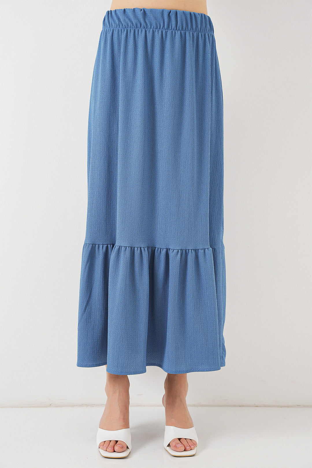 BGD Women Long Knit Skirt - Indigo - Würselen