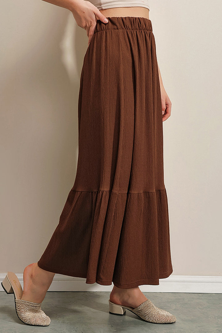 BGD Women Long Knitted Skirt - Brown - East Los Angeles
