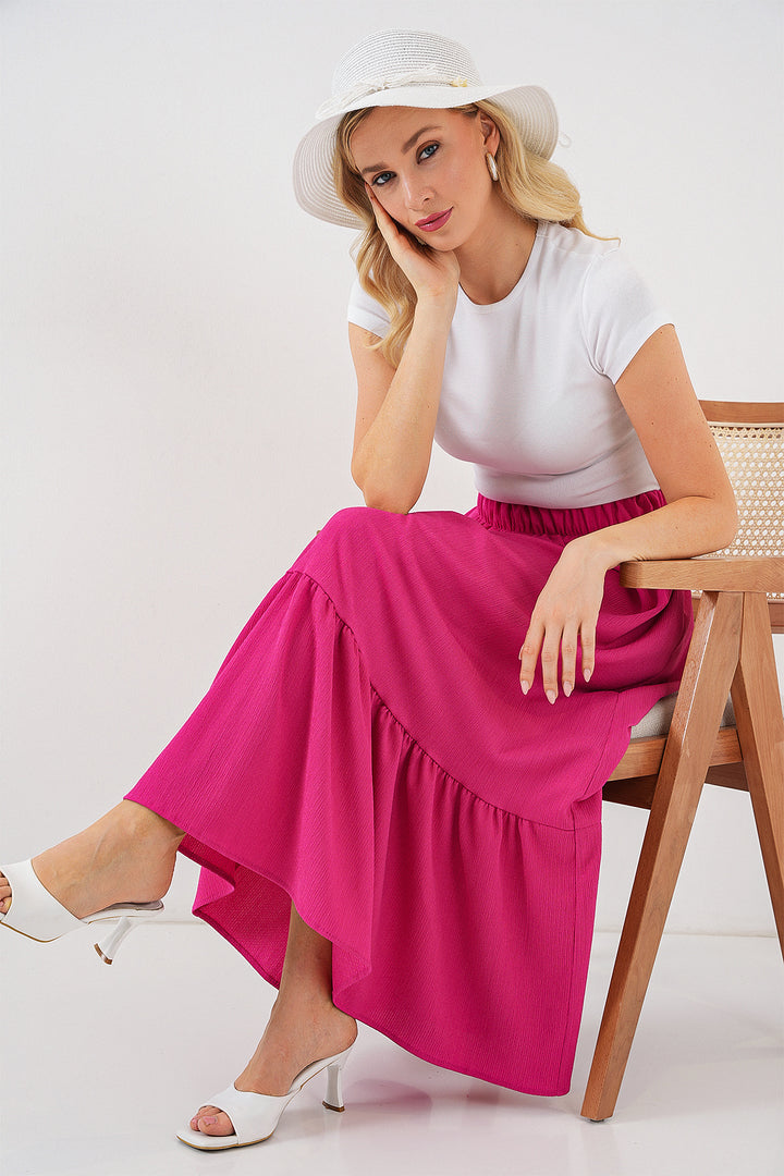 BGD Women Long Knitted Skirt - Dark Pink - Cheektowaga