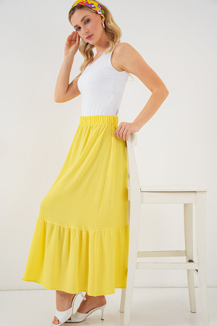 BGD Women Long Knit Skirt - Yellow - Pflugerville