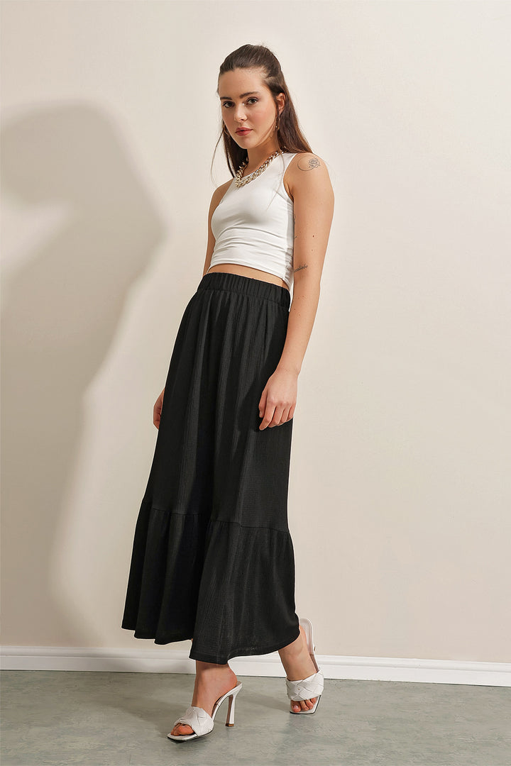 BGD Women Long Knitted Skirt - Black - La Courneuve