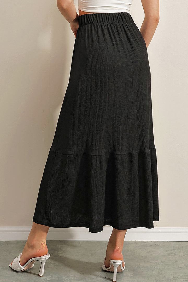 BGD Women Long Knitted Skirt - Black - La Courneuve