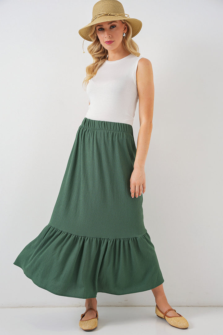 BGD Women Long Knitted Skirt - Emerald Green - Rhondda