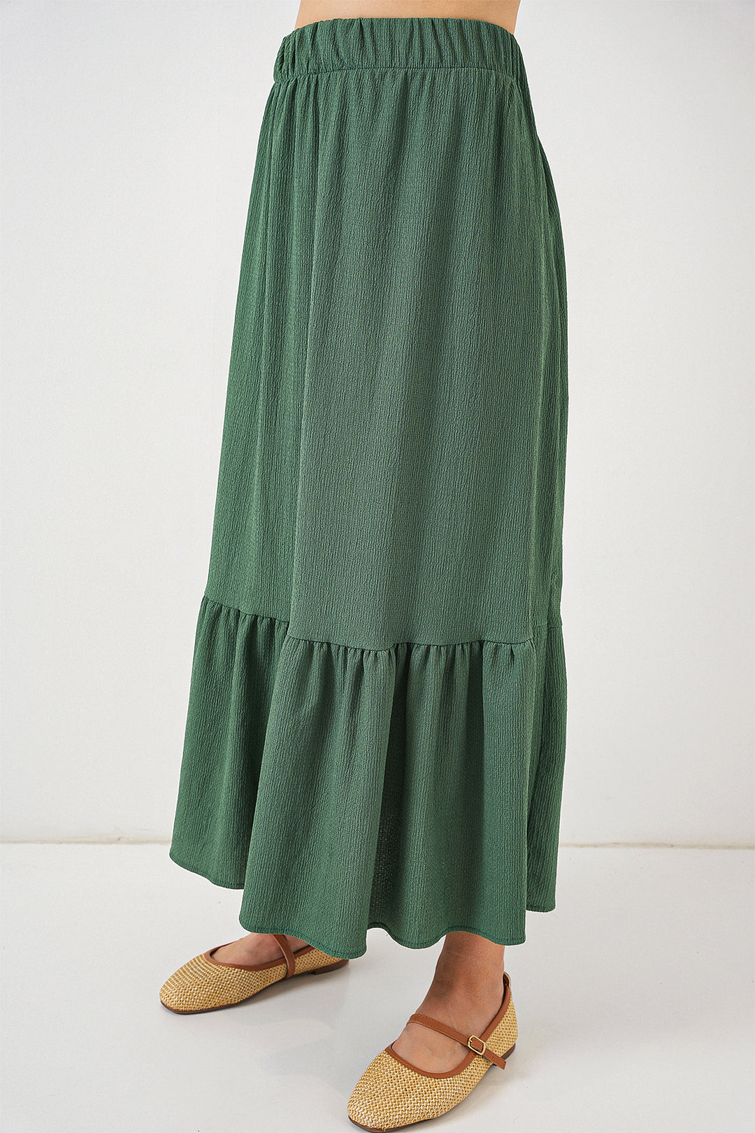 BGD Women Long Knitted Skirt - Emerald Green - Rhondda