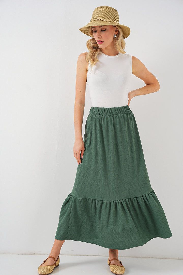 BGD Women Long Knitted Skirt - Emerald Green - Rhondda