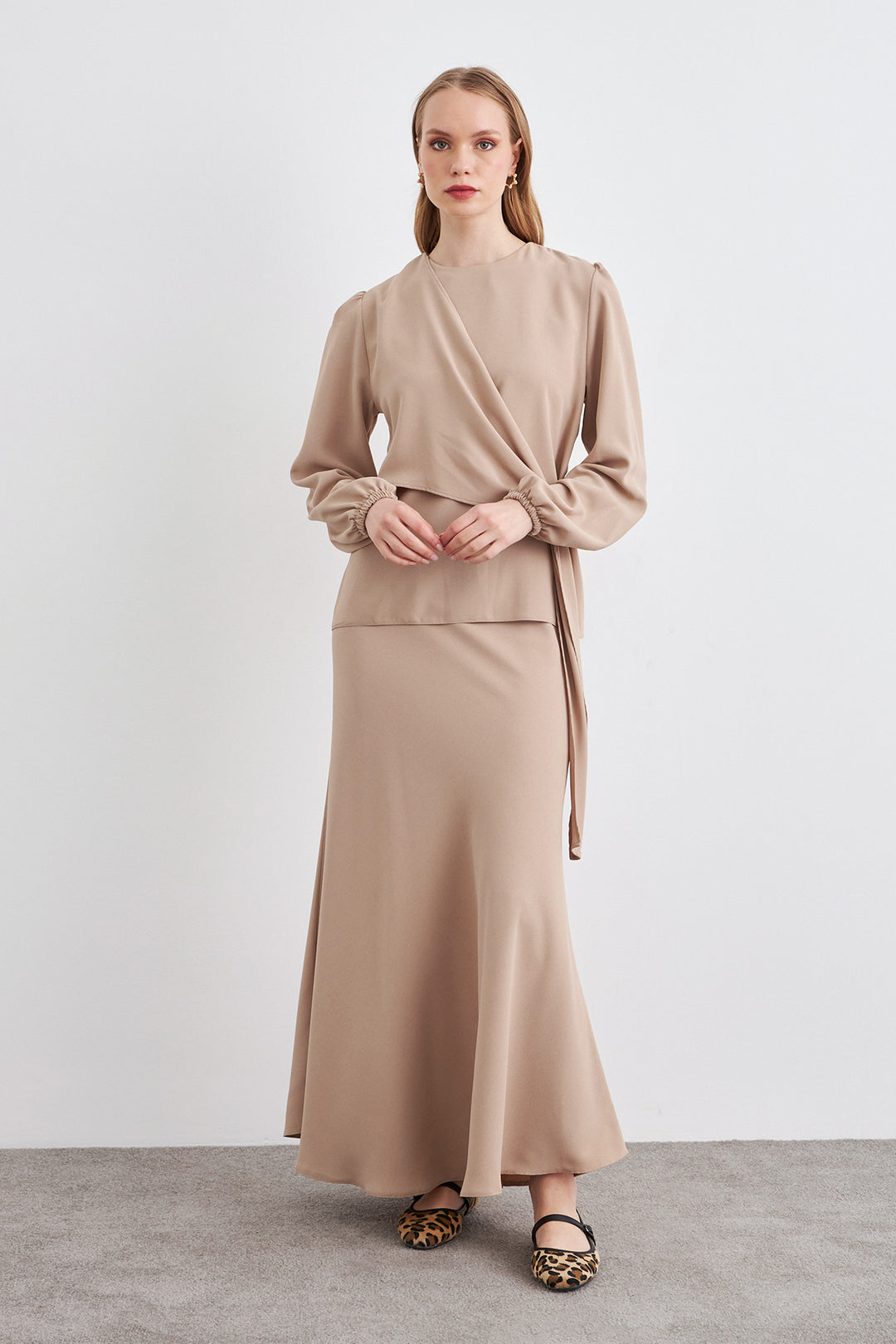 ZRF Women Roza Skirt Blouse Set - Beige - Focşani