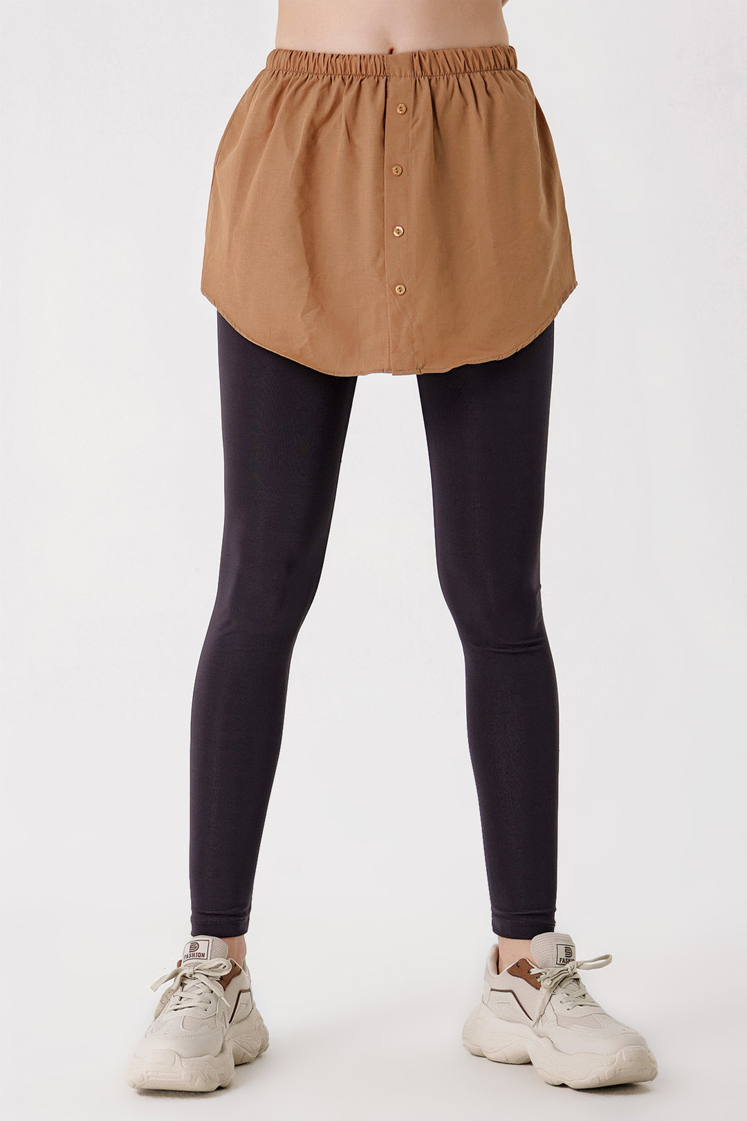BGD Women Sweatshirt and Sweater Under Shirt Skirt - Camel - Riga