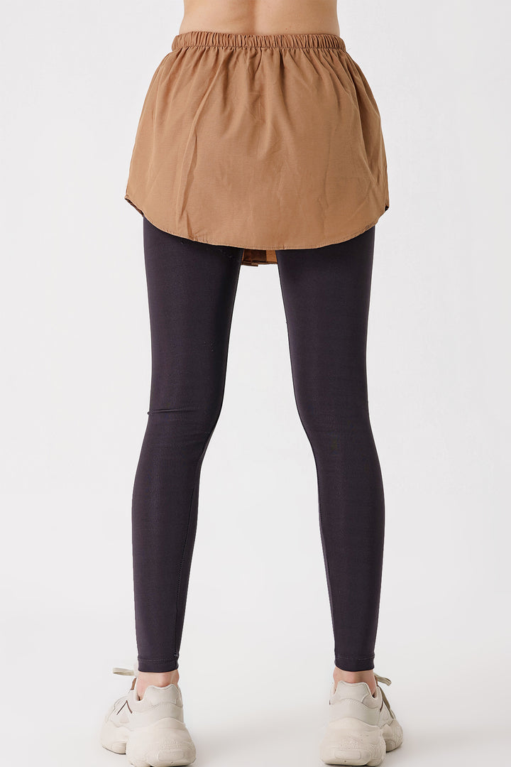 BGD Women Sweatshirt and Sweater Under Shirt Skirt - Camel - Riga