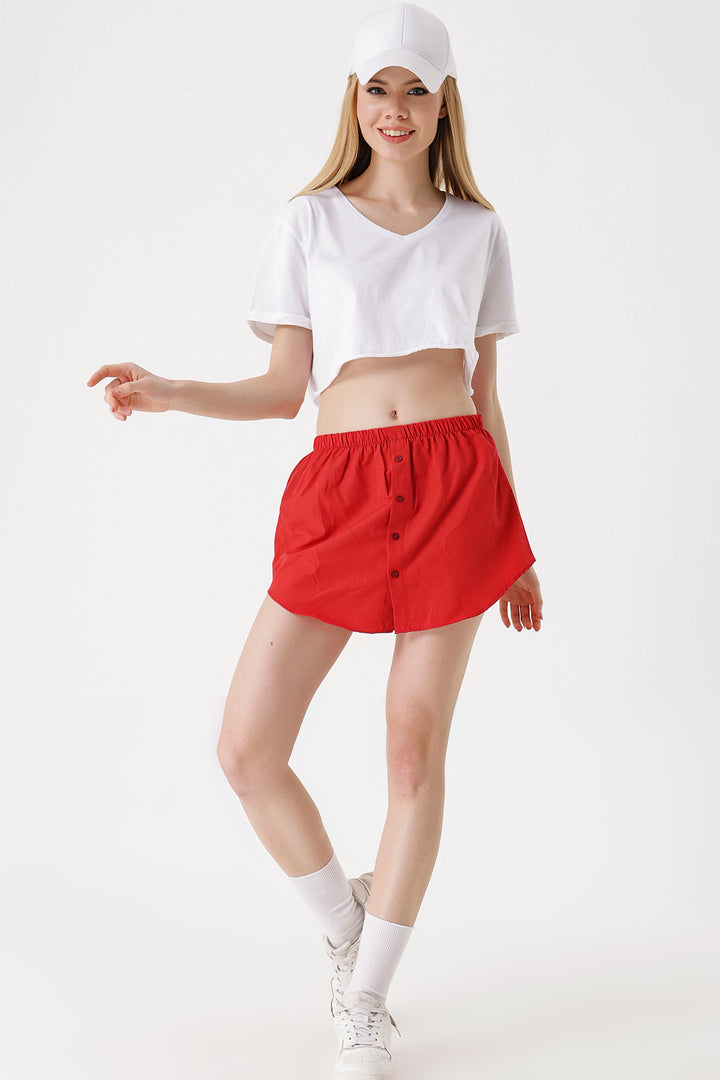 BGD Women Sweatshirt and Sweater Under Shirt Skirt - Red - Murray
