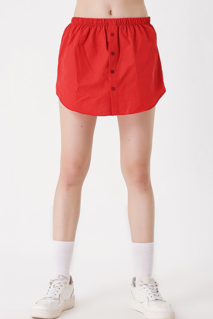 BGD Women Sweatshirt and Sweater Under Shirt Skirt - Red - Murray