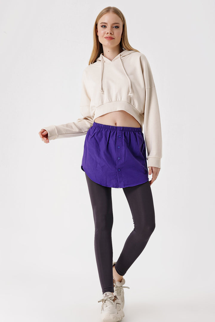 BGD Women Sweatshirt and Sweater Under Shirt Skirt - Purple - Avondale