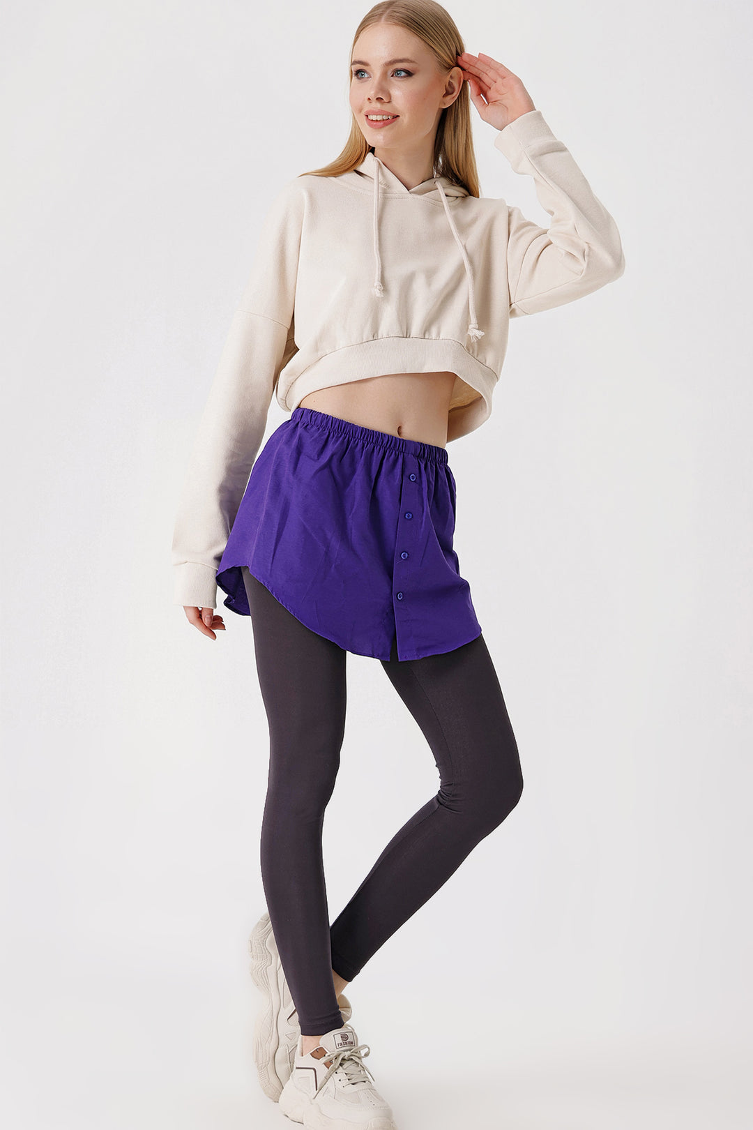BGD Women Sweatshirt and Sweater Under Shirt Skirt - Purple - Avondale