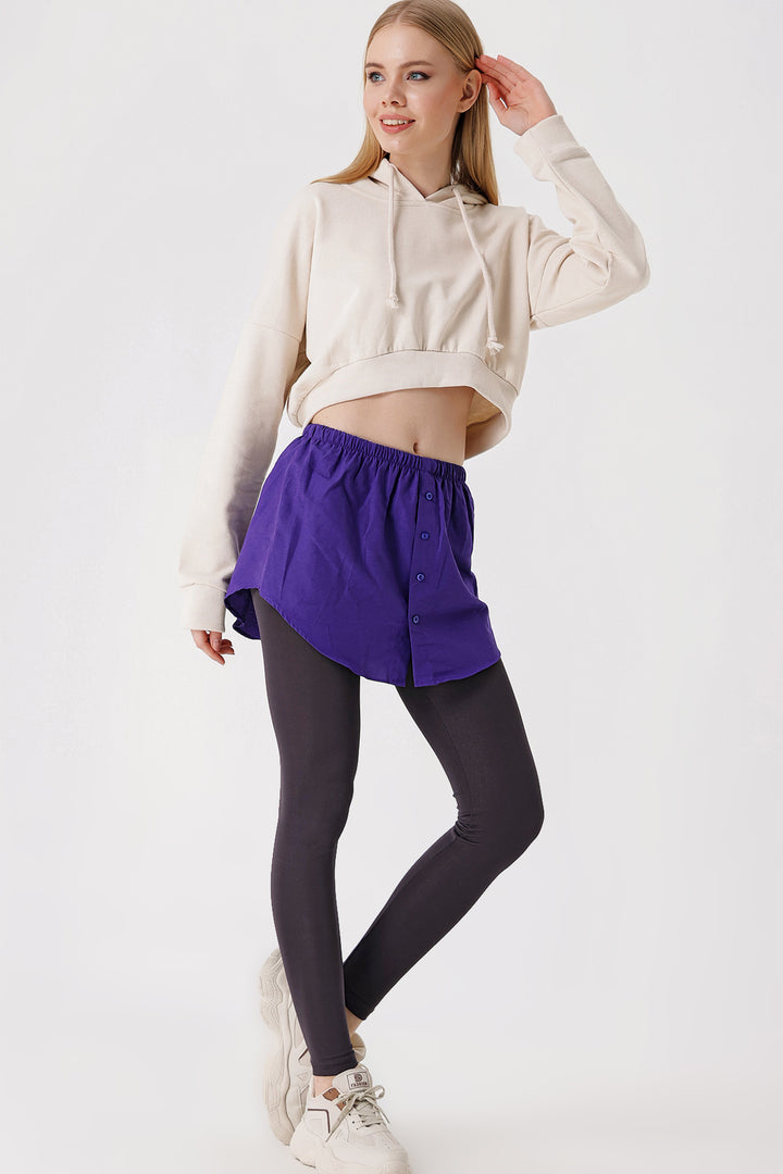 BGD Women Sweatshirt and Sweater Under Shirt Skirt - Purple - Avondale