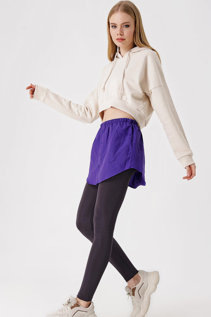 BGD Women Sweatshirt and Sweater Under Shirt Skirt - Purple - Avondale