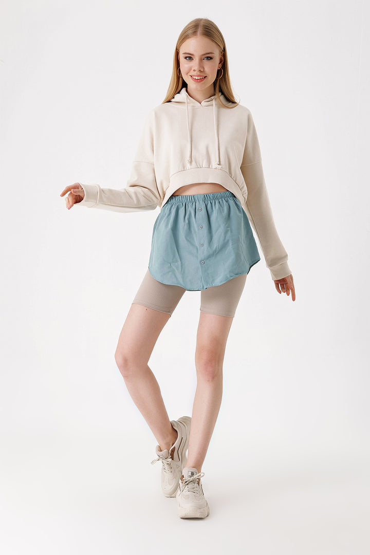 BGD Women Sweatshirt and Sweater Under Shirt Skirt - Water Green - Avondale