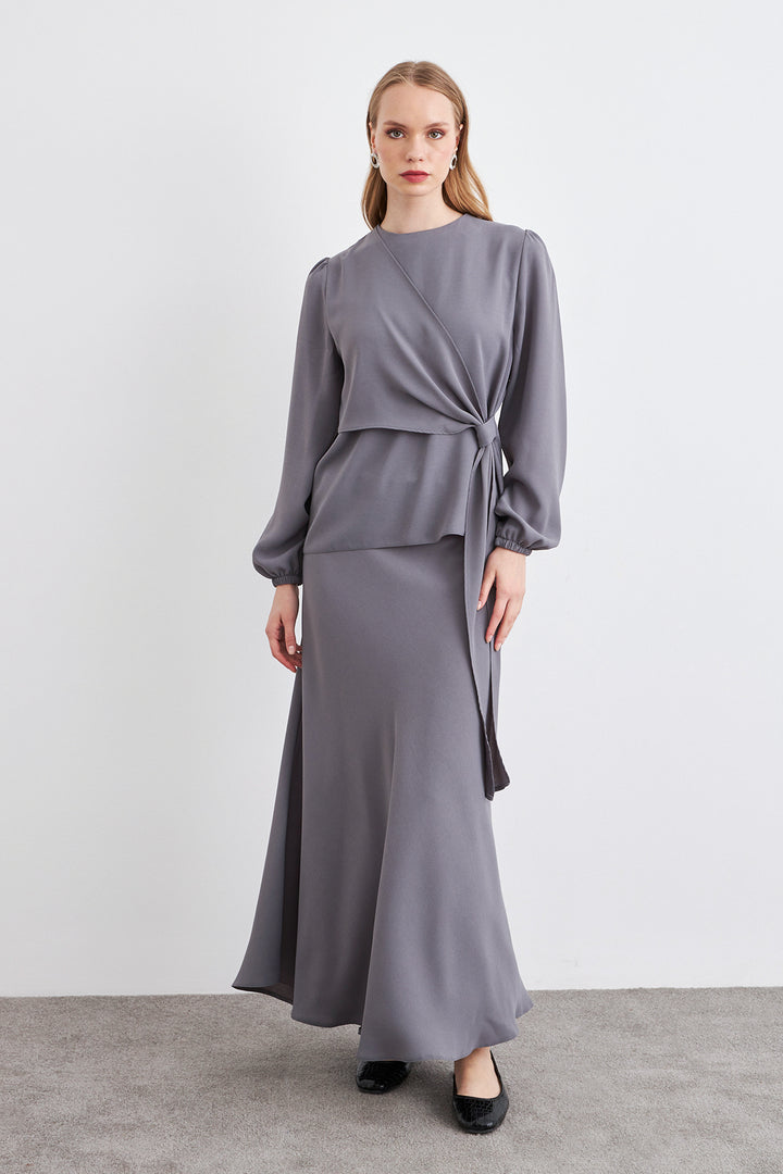 ZRF Women Roza Skirt Blouse Set - Gray - Hellendoorn