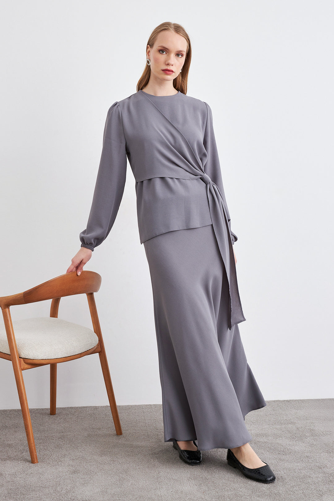 ZRF Women Roza Skirt Blouse Set - Gray - Hellendoorn