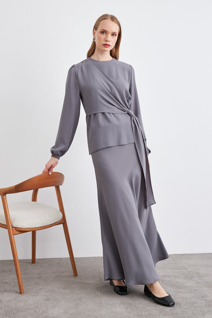 ZRF Women Roza Skirt Blouse Set - Gray - Hellendoorn