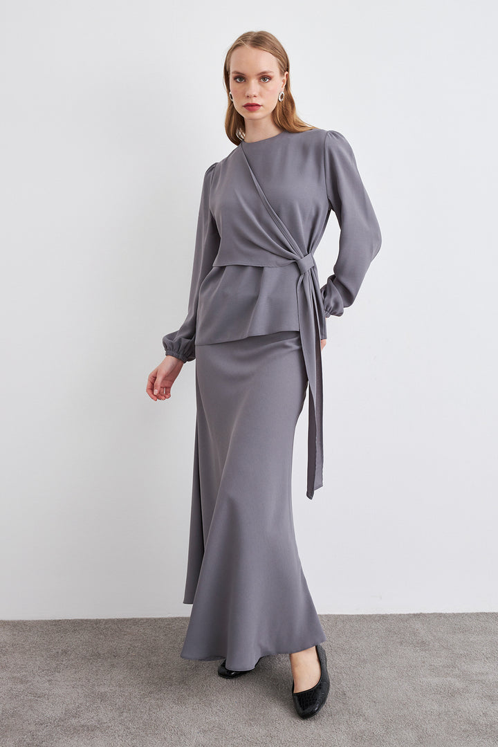 ZRF Women Roza Skirt Blouse Set - Gray - Hellendoorn