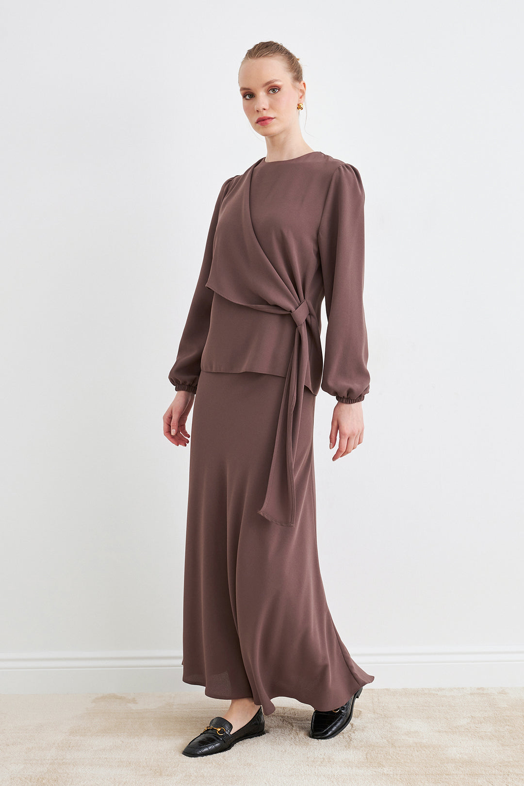 ZRF Women Roza Skirt Blouse Set - Brown - Reading