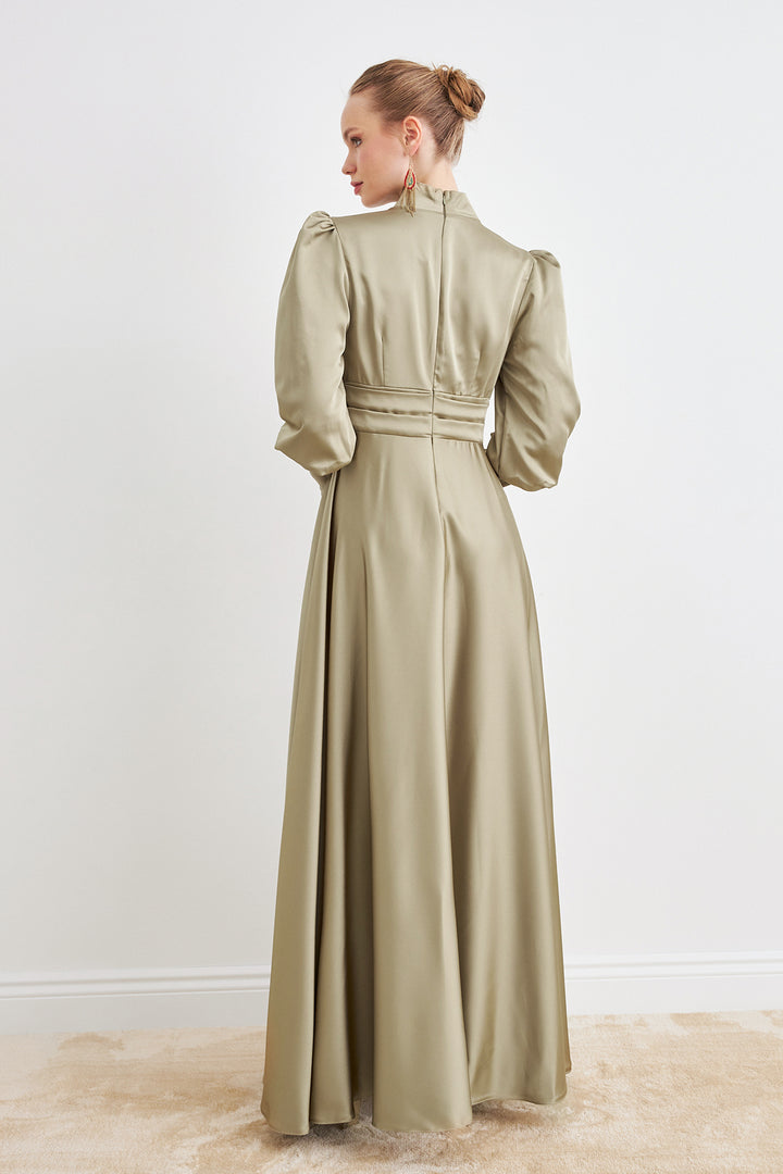 ZRF Women Alina Satin Evening Dress - Sage Green - Meerbusch