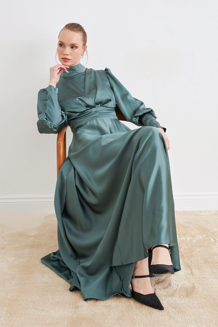 ZRF Women Alina Satin Evening Dress - Mint - Sunrise Manor