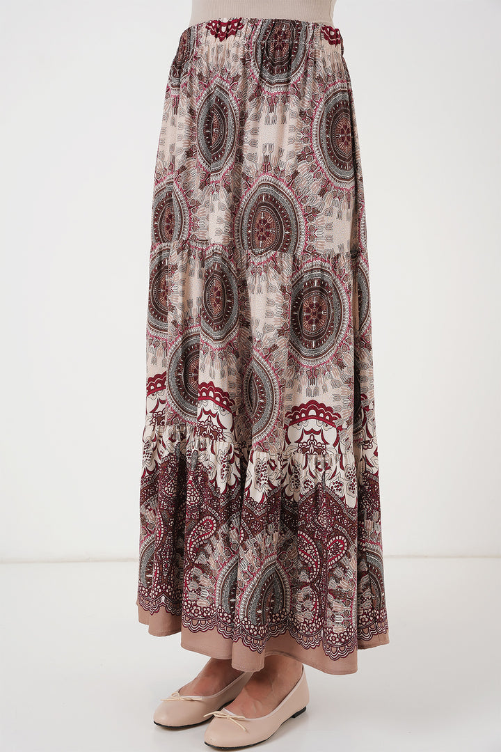 BGD Women Patterned Long Skirt - Brown - San Germán